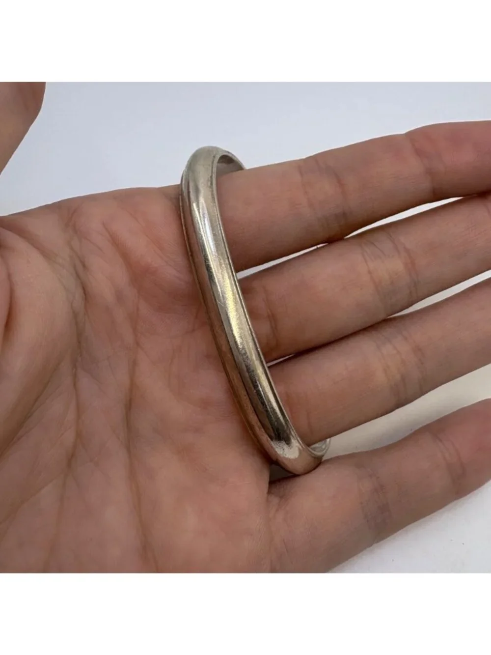 Rounded Open Cuff Bracelet 925 Sterling Silver 8mm Wide 7